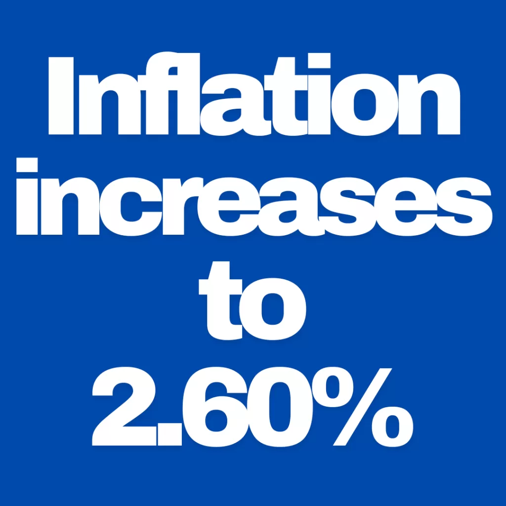 Inflation increases to 2.60%